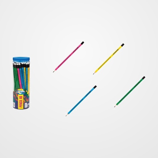 LAPIZ de GRAFITO CENTRUM TRIANGULAR con GOMA HB COLORES SURTIDOS BOTE DE 50