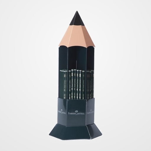 LAPIZ de GRAFITO FABER-CASTELL 9000 EXPOSITOR de 120 contenido: 20 ud.ref.119000 - HB 20 ud.ref.119001 - B 20 ud.ref.119002 - 2B 20 ud.ref.119003 - 3B 20 ud.ref.119004 - 4B 20 ud.ref.119012 - 2H