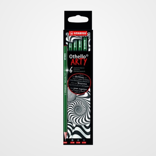 LAPIZ de GRAFITO STABILO OTHELLO ARTY LINE CAJA DE 6 (2B, B, HB, F, H, 2H)
