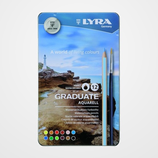 LAPIZ LYRA GRADUATE AQUARELL ESTUCHE METAL de 12