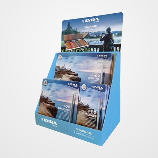 LAPIZ LYRA GRADUATE AQUARELL EXPOSITOR DE 10 5x L2881120 ESTUCHE DE 12 3x L2881240 ESTUCHE DE 24 2x L2881360 ESTUCHE DE 36