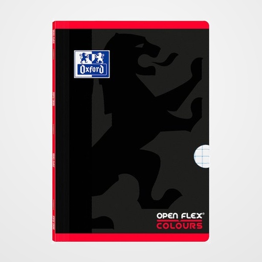 LIBRETA GRAPADA OXFORD SCHOOL OPENFLEX COLOURS A4 48h CON BANDA CUADRIC.5x5 ROJO