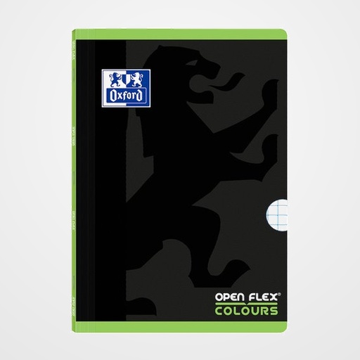 LIBRETA GRAPADA OXFORD SCHOOL OPENFLEX COLOURS A4 48h CON BANDA CUADRIC.5x5 VERDE