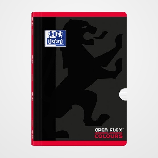 LIBRETA GRAPADA OXFORD SCHOOL OPENFLEX COLOURS A4 48h CON BANDA HORIZONTAL ROJO