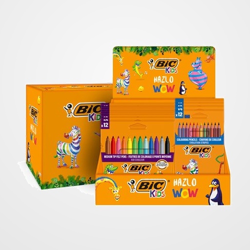 LOTE COLOREADO BIC KIDS 12x 9246623 ROTUL. KID COULEUR C/12 12x 9505222 LAPICES STRIPES C/12 12x 8757704 CERAS PLASTIDECOR C/12