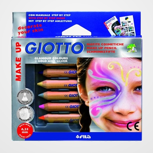 MAQUILLAJE GIOTTO MAKE UP LAPICES COSMETICOS GLAMOUR CAJA de 6