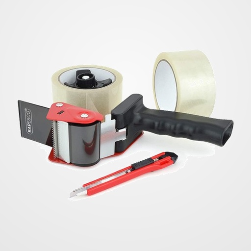 MAQUINA PRECINTAR RAPESCO 960 (incluye 2 rollos transparente+cuter)