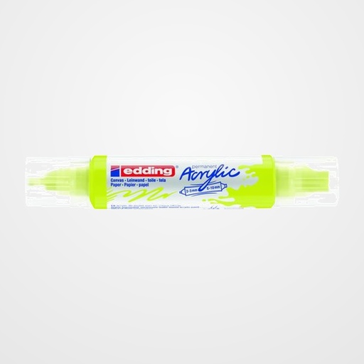 MARCADOR ACRYLIC EDDING 5400 3D DOBLE PUNTA (2-3/5-10 mm) AMARILLO NEON