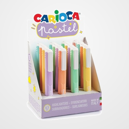 MARCADOR CARIOCA LAVABLE PASTEL SURTIDO EXPOSITOR de 16