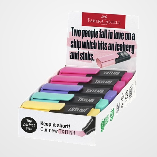 MARCADOR FLUOR FABER-CASTELL TEXTLINER 1542 PASTEL SURTIDO B de 10