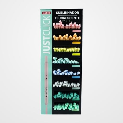 MARCADOR FLUOR MORRIS RETRACTIL JUSTCLICK MRH-205 PASTEL EXPOSITOR de 96