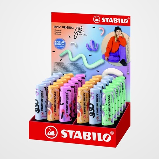 MARCADOR FLUOR STABILO BOSS 70 BY JU SCHNEE PASTEL EXPOSITOR de 30