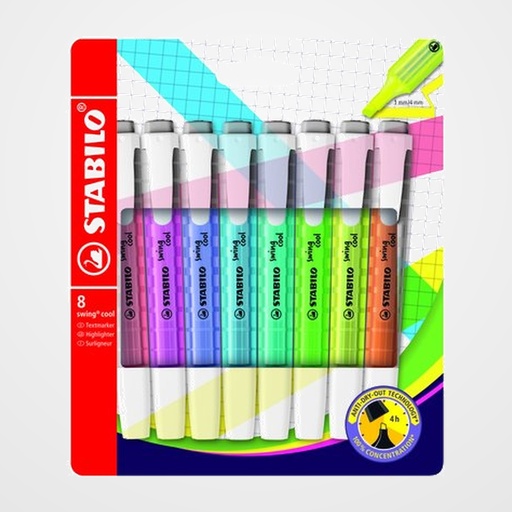 MARCADOR FLUOR STABILO SWING COOL 275 ESTUCHE DE 8