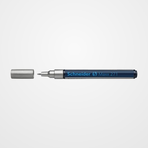MARCADOR PERMANENTE SCHNEIDER MAXX 271 CONICO 1-2 mm PLATA