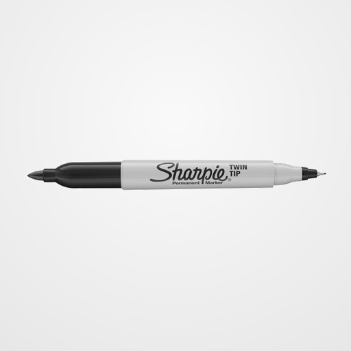 MARCADOR PERMANENTE SHARPIE TWIN TIP 2 EN 1 NEGRO
