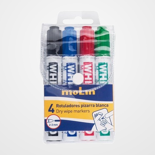 MARCADOR PIZARRA MOLIN SURTIDO BOLSA DE 4