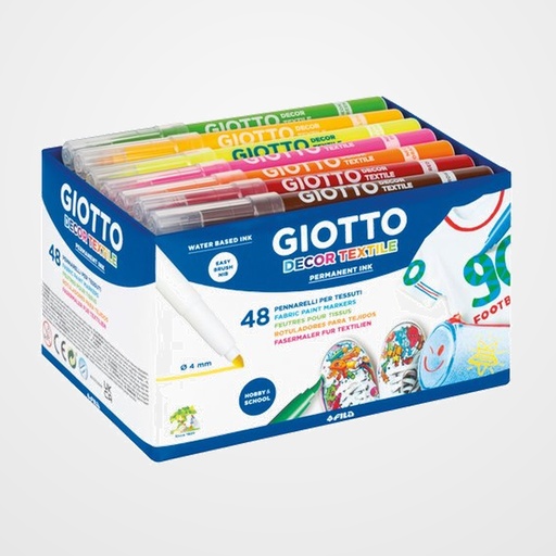 MARCADOR TEXTIL GIOTTO DECOR TEXTILE SCHOOLPACK de 48