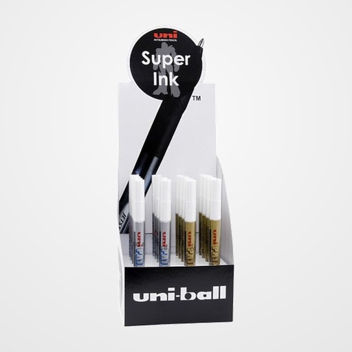MARCADOR T.OPACA PERM. UNI-BALL PAINT MARKER 1,0 (PX-203) EXPOSITOR de 16 (8 oro y 8 plata)