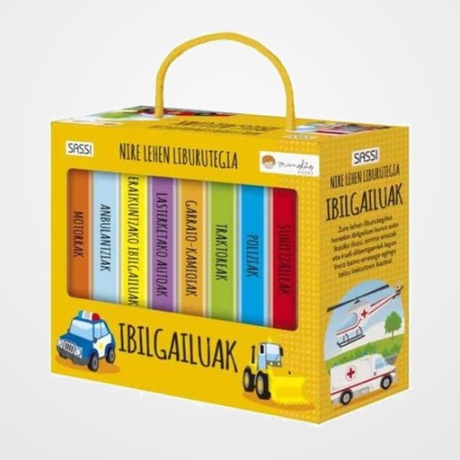 MI PRIMERA BIBLIOTECA SASSI MANOLITO BOOKS IBILGAILUAK - EUSKERA (8 libros de 10 pag.) (+2 años)