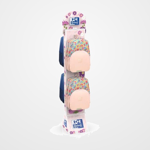 MOCHILA OXFORD INFANTIL SPACE & FLORAL EXPOSITOR de 6