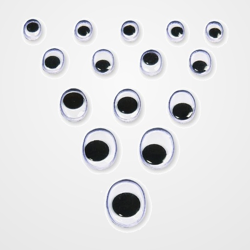 OJOS MOVILES NIEFENVER OVALADOS NEGRO PACK de 100 TAMAÑO SURTIDO