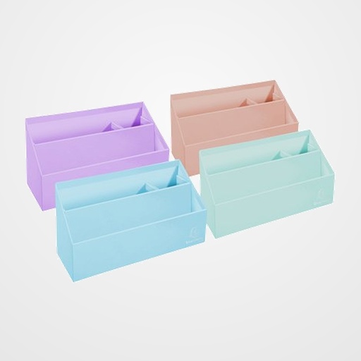 ORGANIZADOR EXACOMPTA AQUAREL  CARTON FORRADO 3 COMPARTIMENTOS COLORES SURTIDOS (4 colores: coral, azul, verde y rosa)