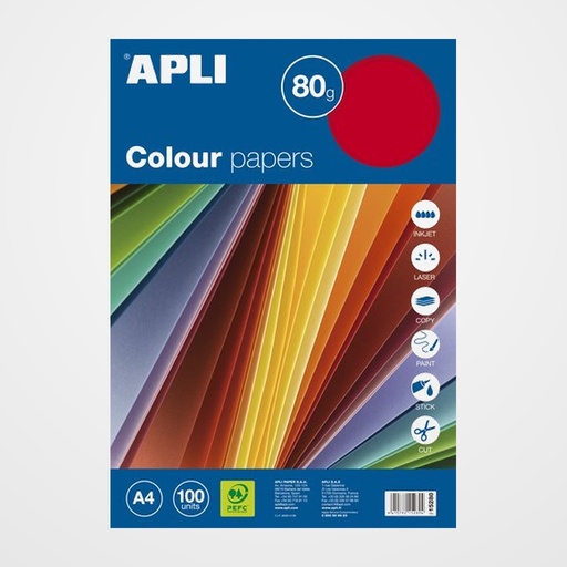 PAPEL COLOR A4 80g 100h SURTIDO FLUOR