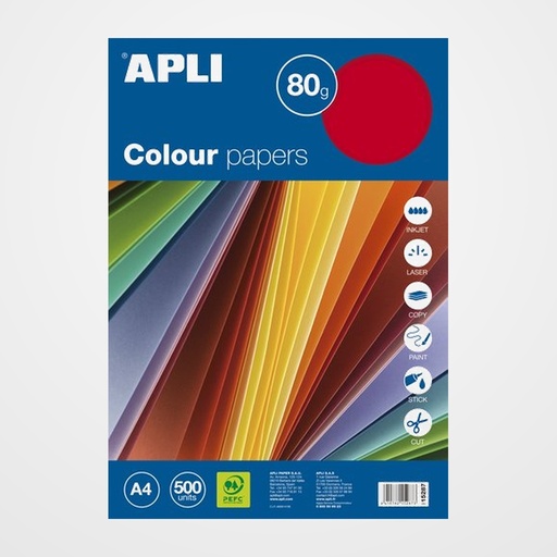 PAPEL COLOR A4 80g 500h SURTIDO FLUOR