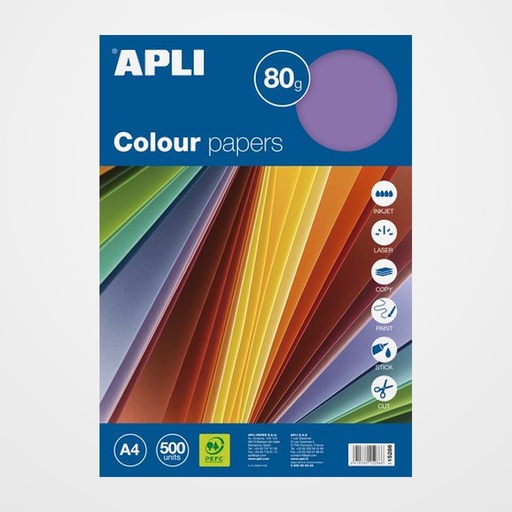 PAPEL COLOR A4 80g 500h SURTIDO INTENSO