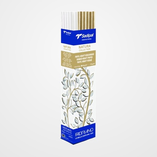 PAPEL de EMBALAR KRAFT ROLLO SADIPAL NATURA  1x3m EXPOSITOR de 24 (18x marrón - 6x Blanco)