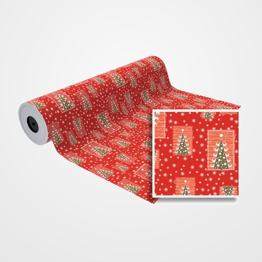 PAPEL de REGALO BOBINA BASIKA 31 cm x 80 m (2 Kg aprox.) NAVIDAD (NV1117-F 31 CM)
