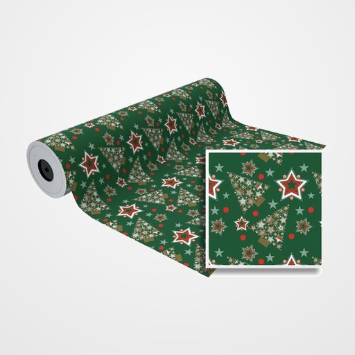 PAPEL de REGALO BOBINA BASIKA 31 cm x 80 m (2 Kg aprox.) NAVIDAD (NV1906-E 31 CM)