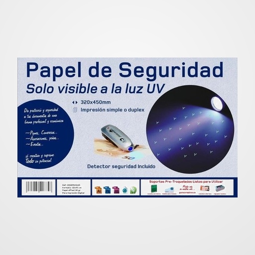 PAPEL YOSAN DE SEGURIDAD 90gr CON DETECTOR UV 32x45cm