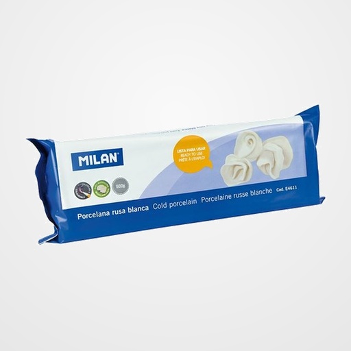 PASTA MODELAR MILAN PORCELANA RUSA BLANCA 500 GR