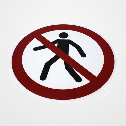 PICTOGRAMA ADHESIVO TARIFOLD PARA SUELO Y PARED  PROHIBIDO PASO DE PEATONES  Ø430 mm. BOLSA DE 1