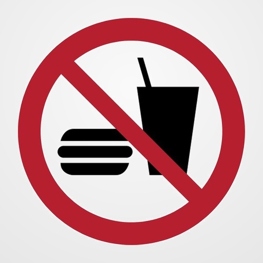 PICTOGRAMA JALEMA  PROHIBIDO COMER O BEBER  Ø200 mm. BOLSA DE 1