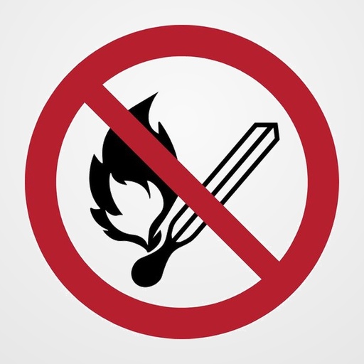 PICTOGRAMA JALEMA  PROHIBIDO ENCENDER FUEGO  Ø200 mm. BOLSA DE 1