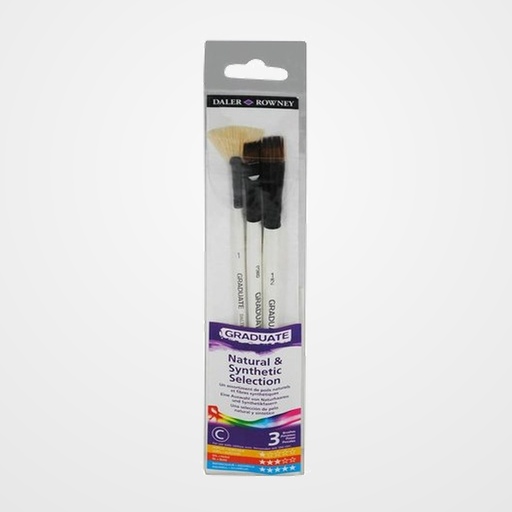 PINCEL DALER ROWNEY GRADUATE  MANGO CORTO BLISTER DE 3