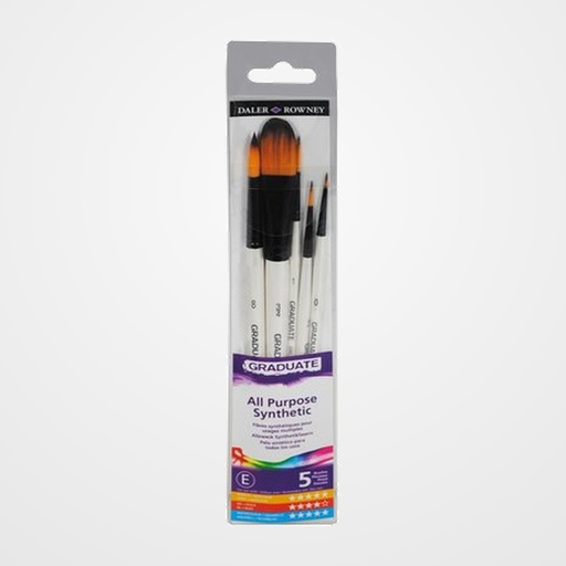 PINCEL DALER ROWNEY GRADUATE ACUARELA  MANGO CORTO BLISTER DE 5