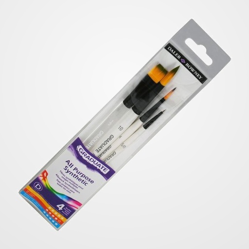 PINCEL DALER ROWNEY GRADUATE ACUARELA MANGO CORTO BLISTER DE 4