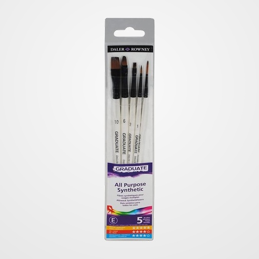 PINCEL DALER ROWNEY GRADUATE CLASSIC MANGO CORTO BLISTER DE 5