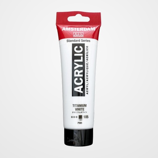 PINTURA ACRILICA AMSTERDAM 120 ml (bote) BLANCO TITANIO