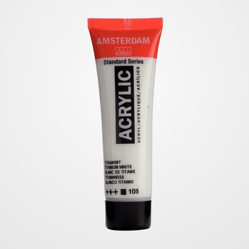 PINTURA ACRILICA AMSTERDAM 20 ml (tubo) BLANCO TITANIO