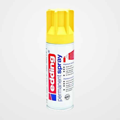 PINTURA ACRILICA EDDING PERMANENT SPRAY 200 ml AMARILLO TRAFICO MATE
