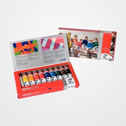 PINTURA ACRILICA VAN GOGH SET BASICO 40 ml (Tubo) ESTUCHE de 10