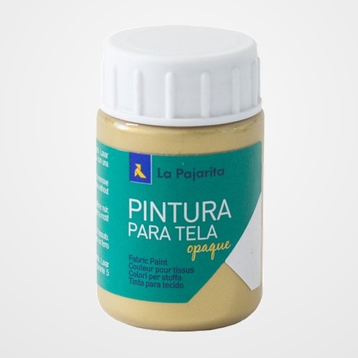 PINTURA para TELA LA PAJARITA 35 ml OPACA METALIZADA ORO REAL TOM-14