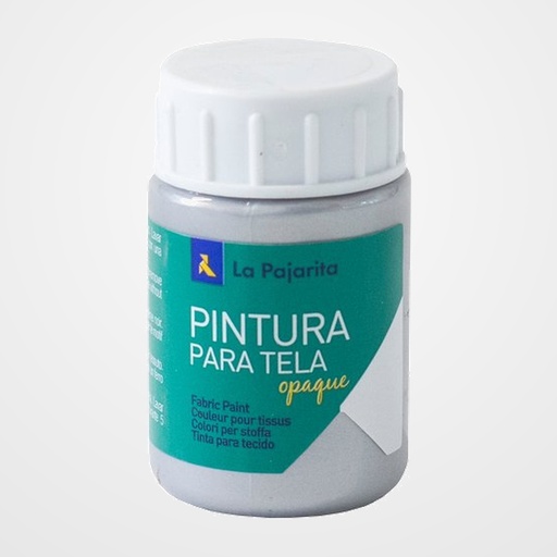 PINTURA para TELA LA PAJARITA 35 ml OPACA METALIZADA PLATA TOM-2