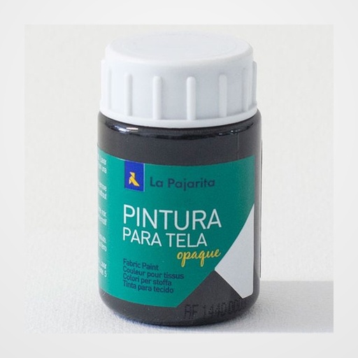 PINTURA para TELA LA PAJARITA 35 ml OPAQUE NEGRO TO-18