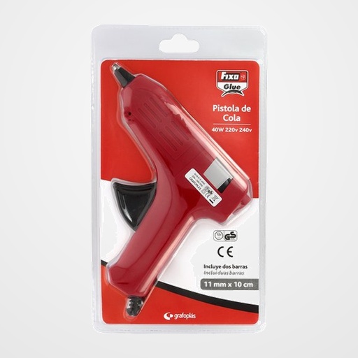 PISTOLA COLA TERMOFUSIBLE FIXO  40W + 2 BARRAS DE COLA