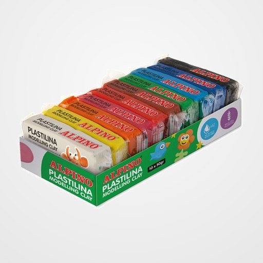 PLASTILINA ALPINO  50 GR. CAJA 10 (col. surt.)
